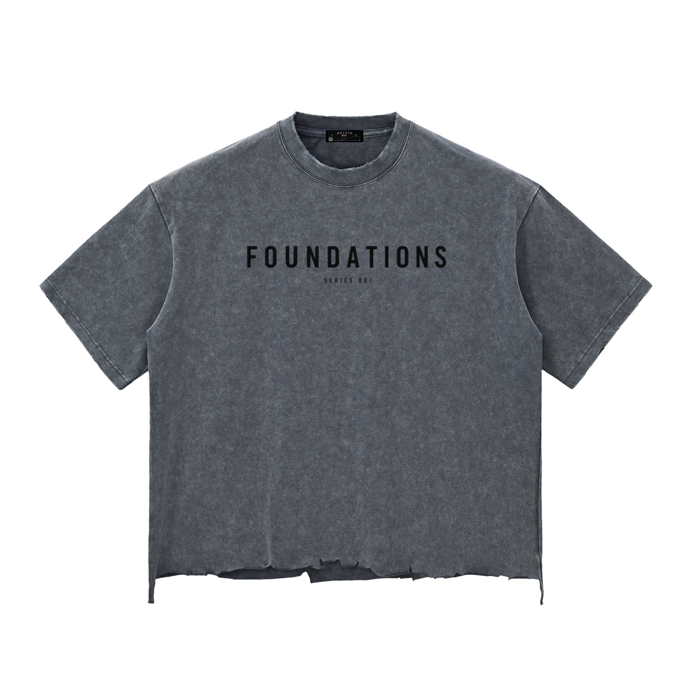 Wolvyn Apparel ‘Foundations 001’ Snow Wash Raw-Hem Boxy T-shirt