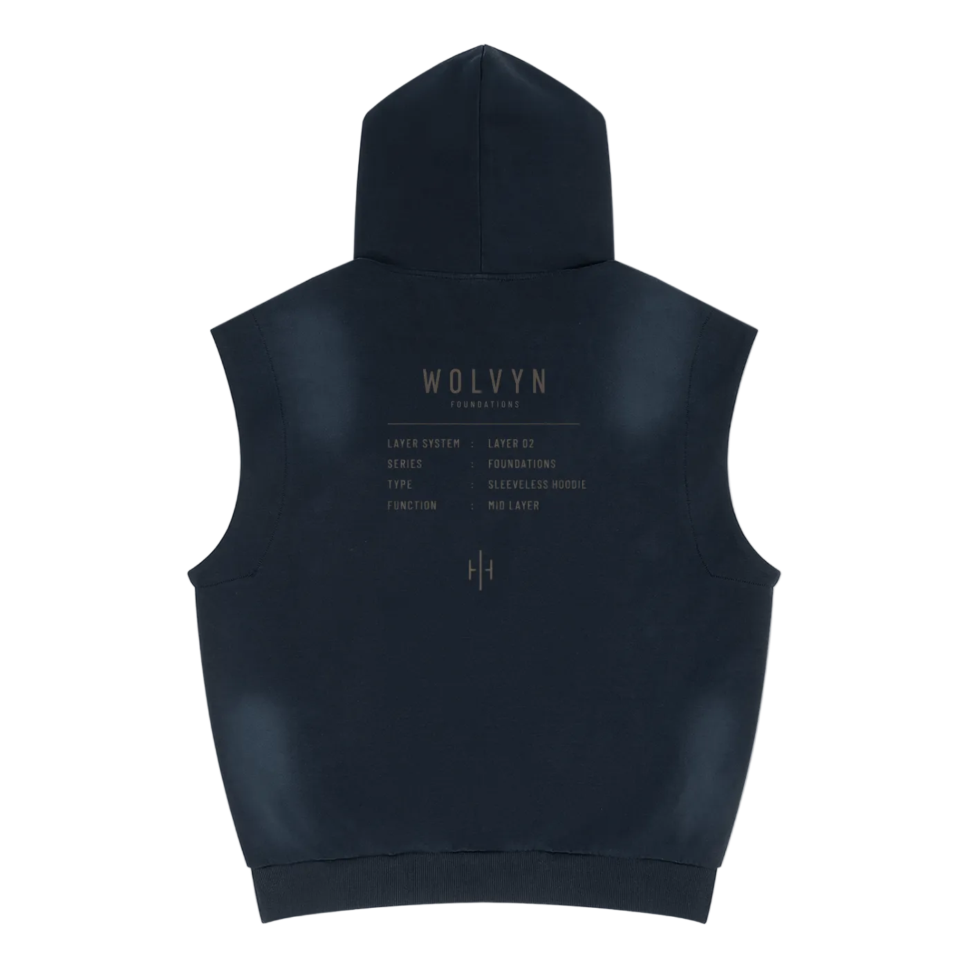 Wolvyn Apparel ‘Layers 002’ Unisex Vintage Wash Sun Fade Sleeveless Hoodie