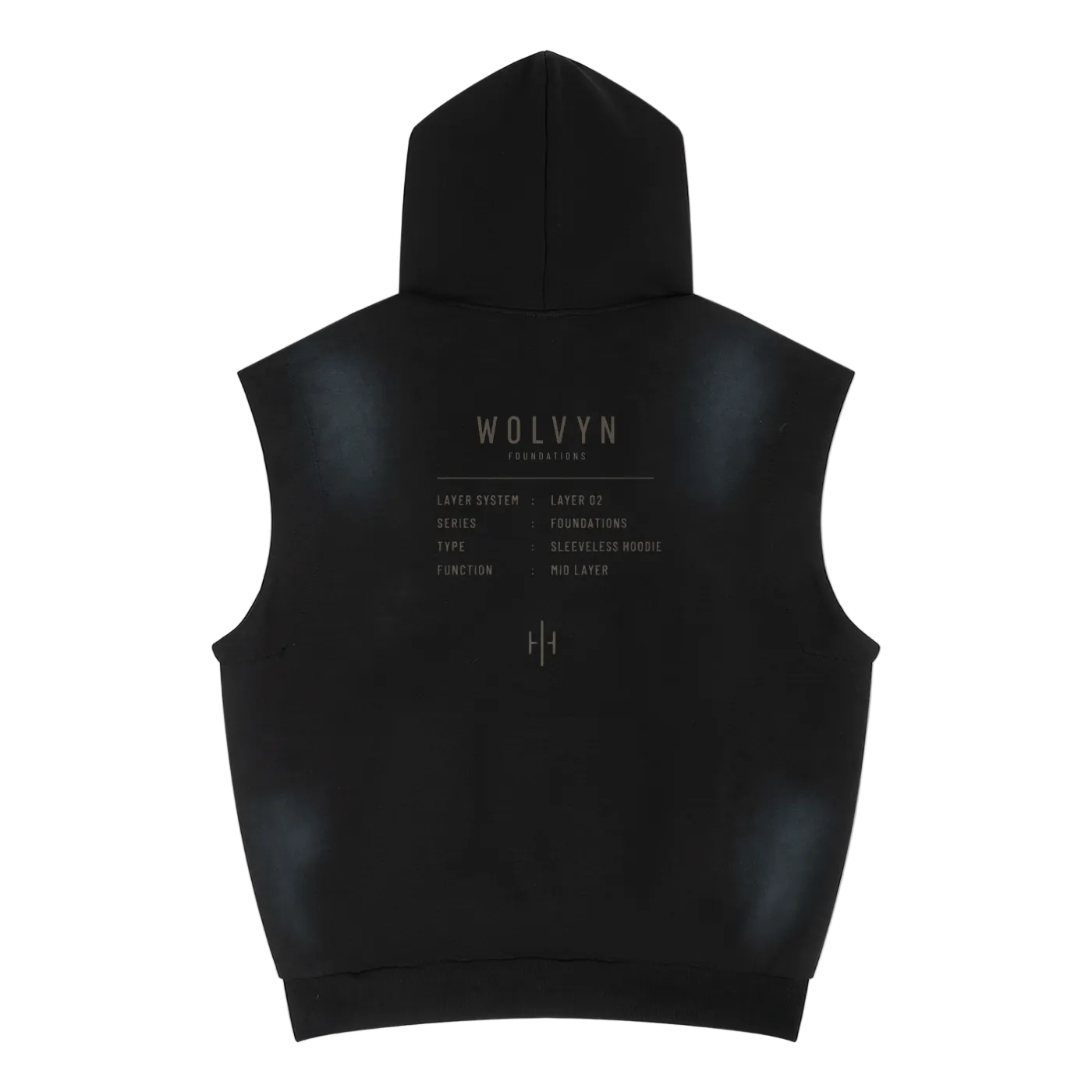 Wolvyn Apparel ‘Layers 002’ Unisex Vintage Wash Sun Fade Sleeveless Hoodie