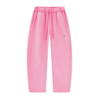 Wolvyn Apparel Foundations Layer 002 pink unisex vintage-wash barrel-leg fleece sweatpants, front view
