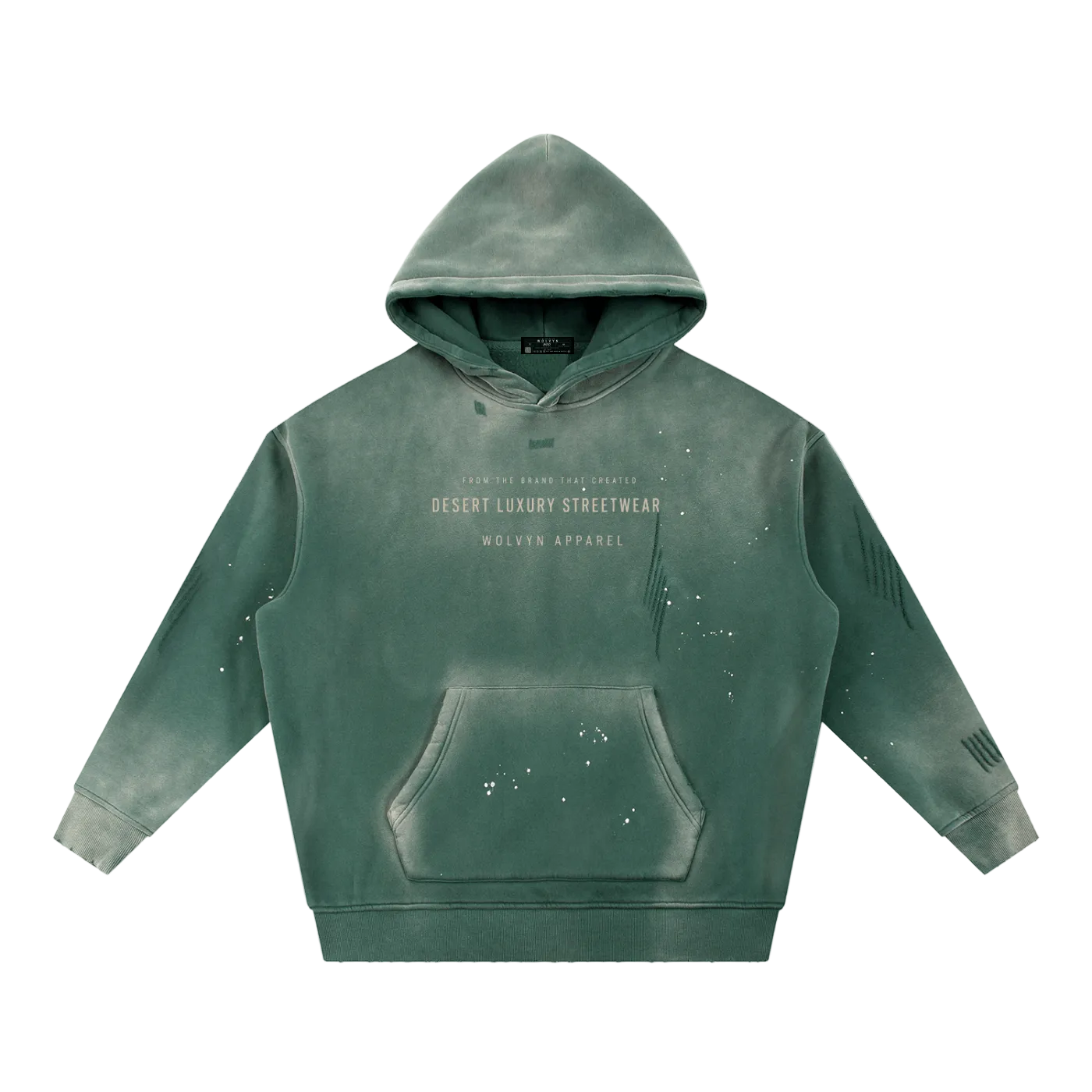 Wolvyn Apparel ‘DLS’ Vintage Washed Frayed Fleece Hoodie