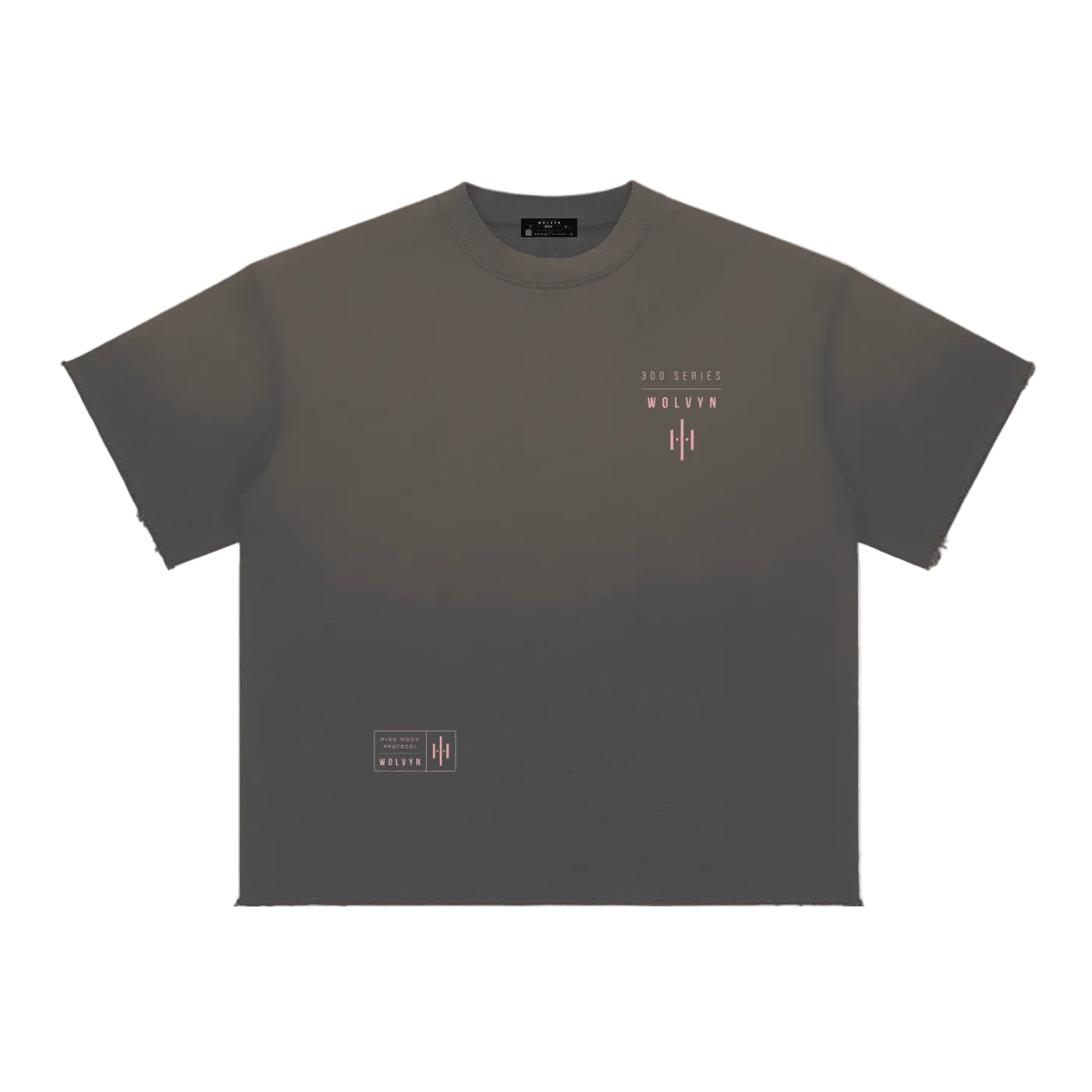 300 Series 'Pink Moon Protocol' by Wolvyn Apparel Sun Fade Raw Edge T-Shirt - Wolvyn Apparel