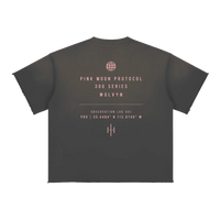 300 Series 'Pink Moon Protocol' by Wolvyn Apparel Sun Fade Raw Edge T-Shirt - Wolvyn Apparel