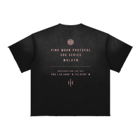300 Series 'Pink Moon Protocol' by Wolvyn Apparel Sun Fade Raw Edge T-Shirt - Wolvyn Apparel