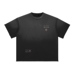 300 Series 'Pink Moon Protocol' by Wolvyn Apparel Sun Fade Raw Edge T-Shirt - Wolvyn Apparel