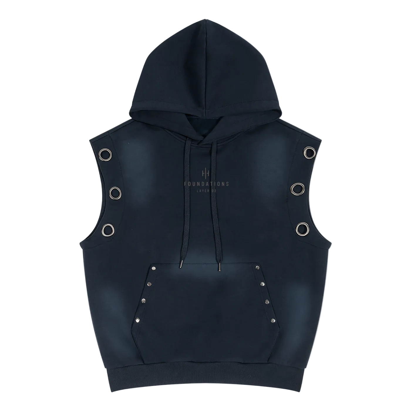 Wolvyn Apparel ‘Layers 002’ Unisex Vintage Wash Sun Fade Sleeveless Hoodie