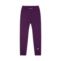 Leggings by Wolvyn Apparel: Standard Issue high-waisted yoga leggings in deep purple with white logo.