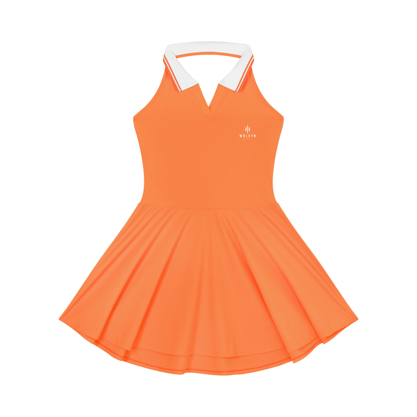 Wolvyn Apparel "Wolvyn Mark' Women's Collared Halter A-Line Tennis Dress