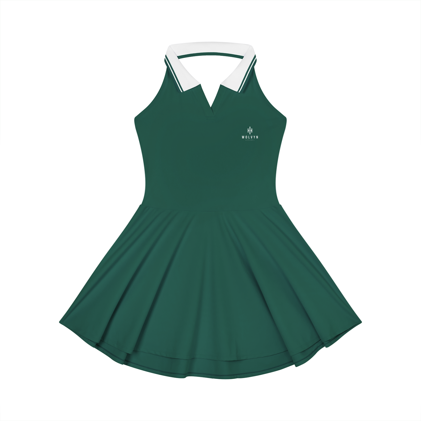 Wolvyn Apparel "Wolvyn Mark' Women's Collared Halter A-Line Tennis Dress