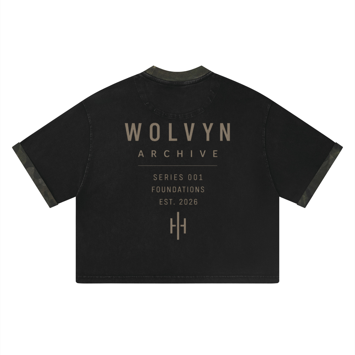 Wolvyn Apparel ‘Archive’ Unisex Mineral Washed Boxy Panel T-Shirt
