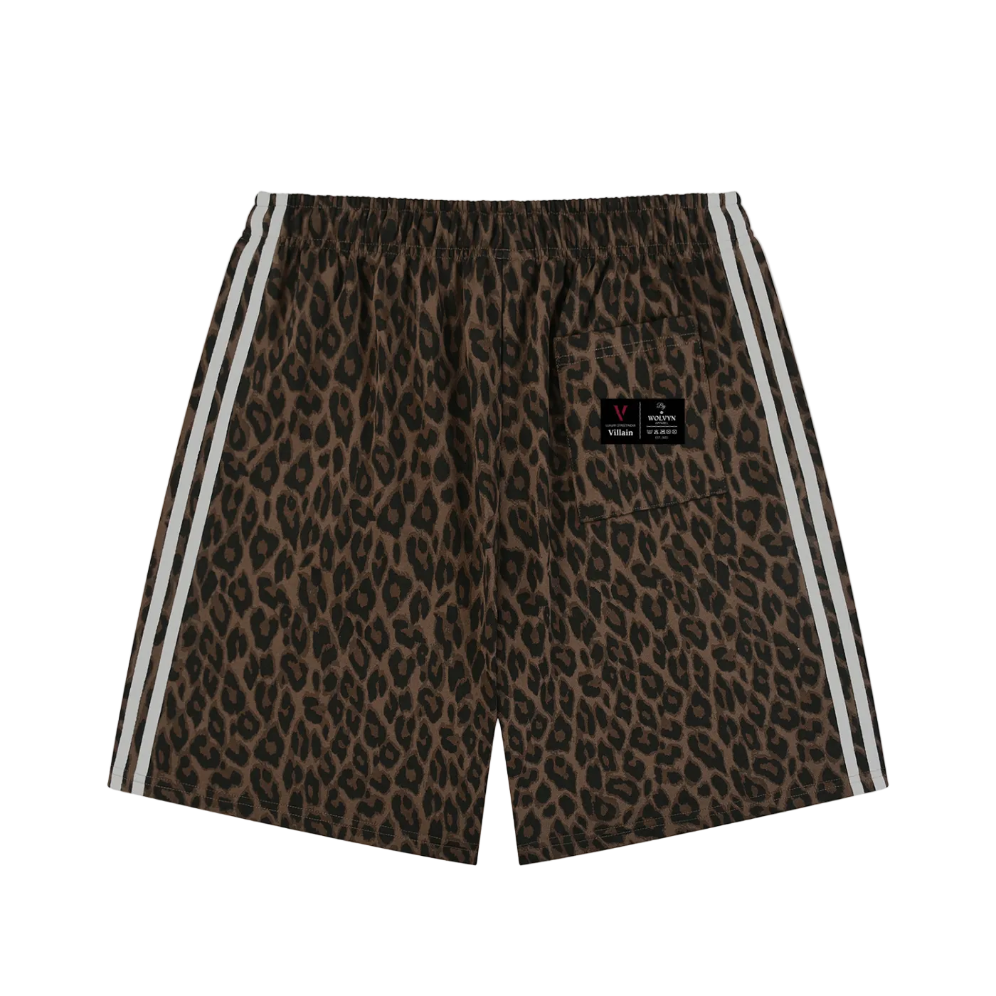 Villain by Wolvyn Apparel Unisex Heavyweight Leopard Drawstring Shorts
