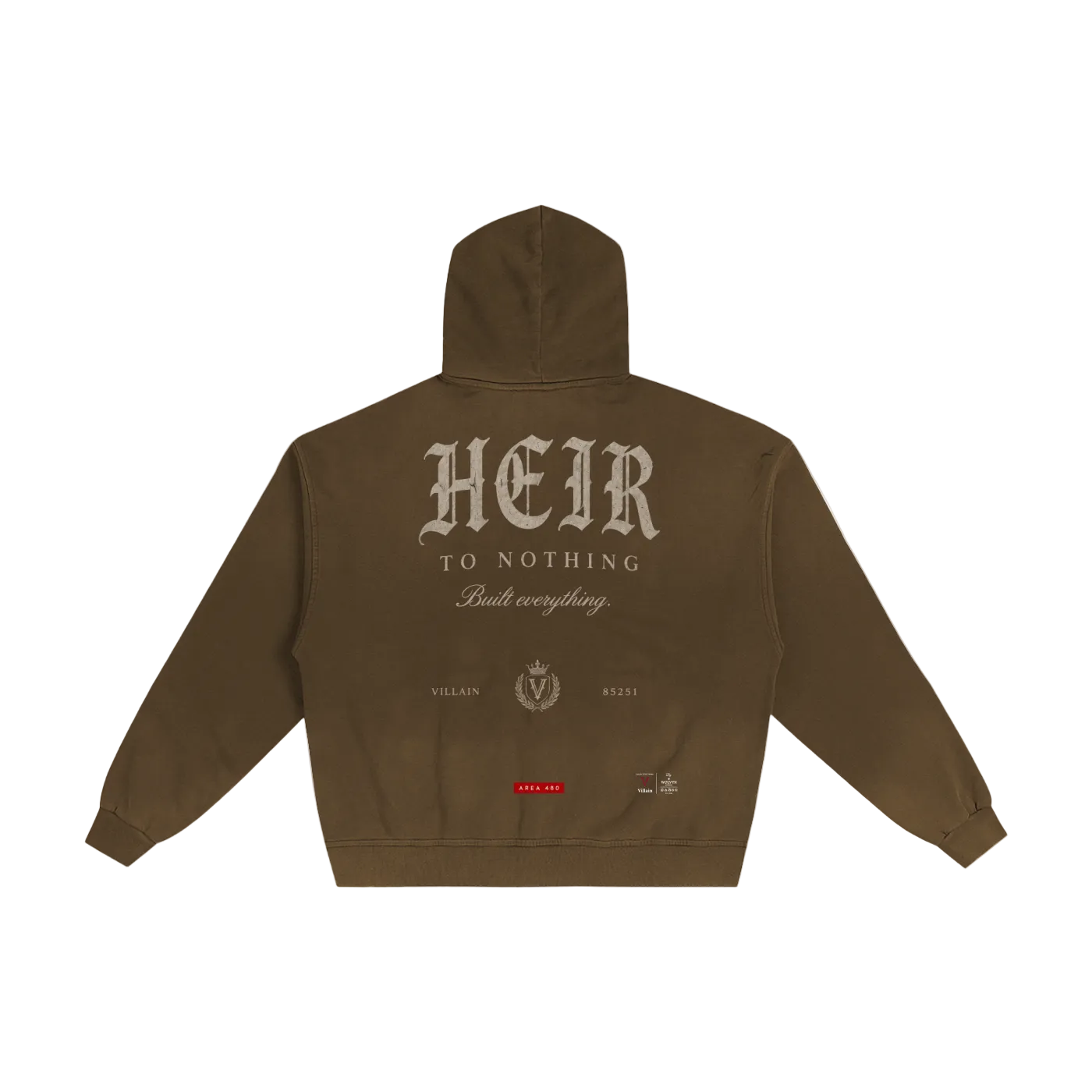 Villain by Wolvyn Apparel Hand-Frayed Sunfade Zip Hoodie