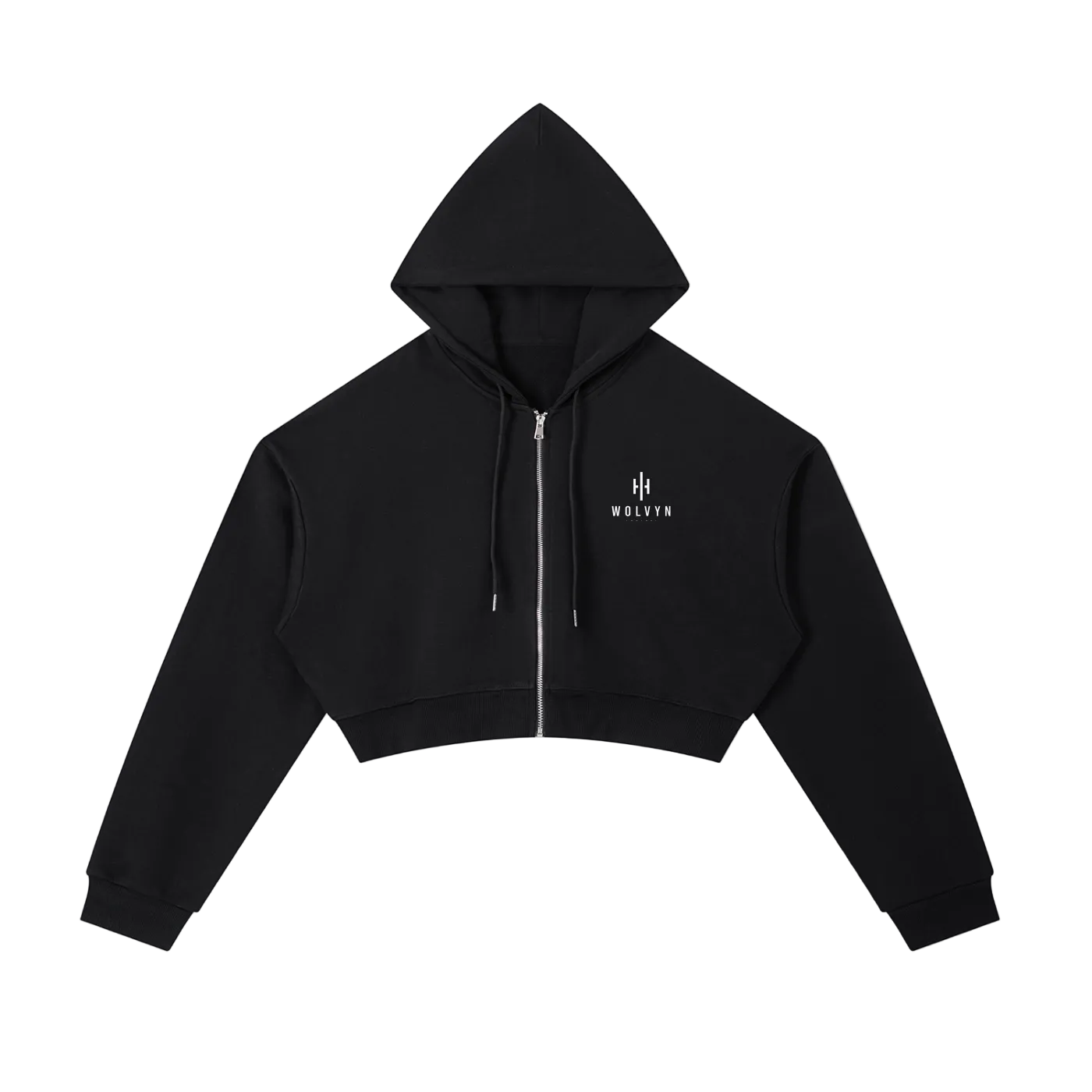 Wolvyn Apparel Essential Cropped Zip-Up Hoodie