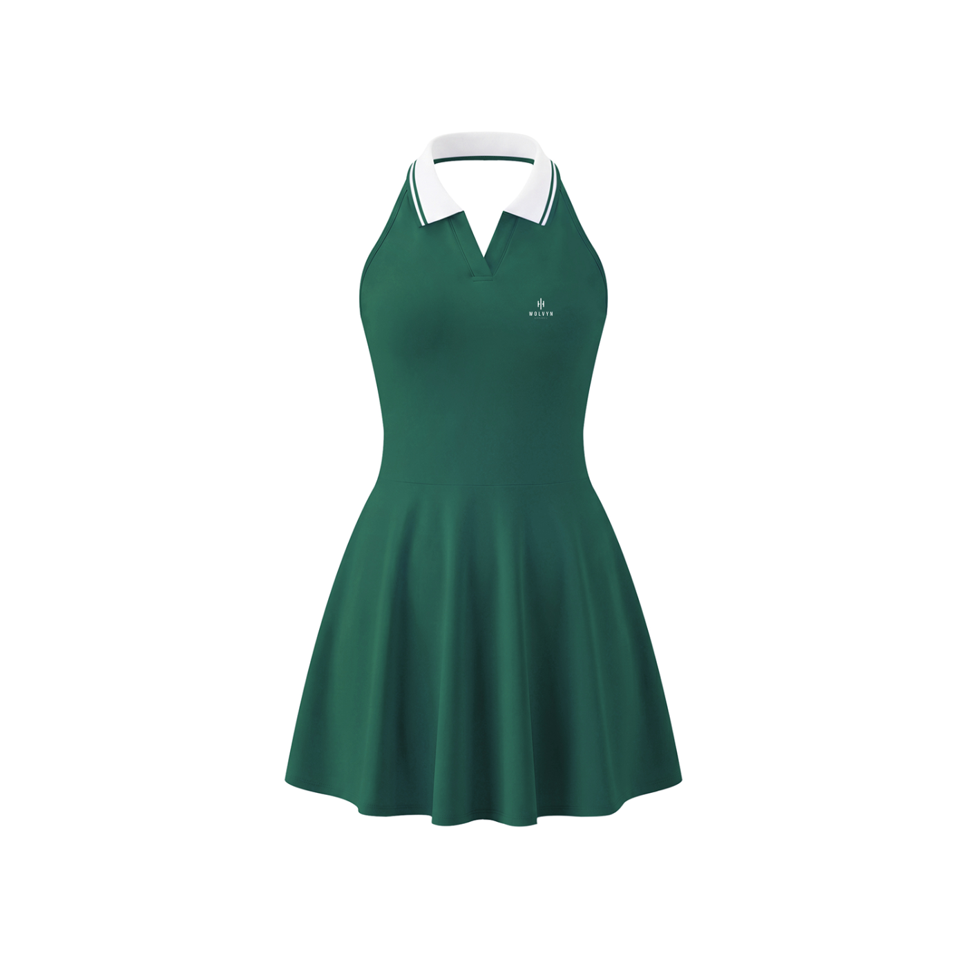 Wolvyn Apparel "Wolvyn Mark' Women's Collared Halter A-Line Tennis Dress