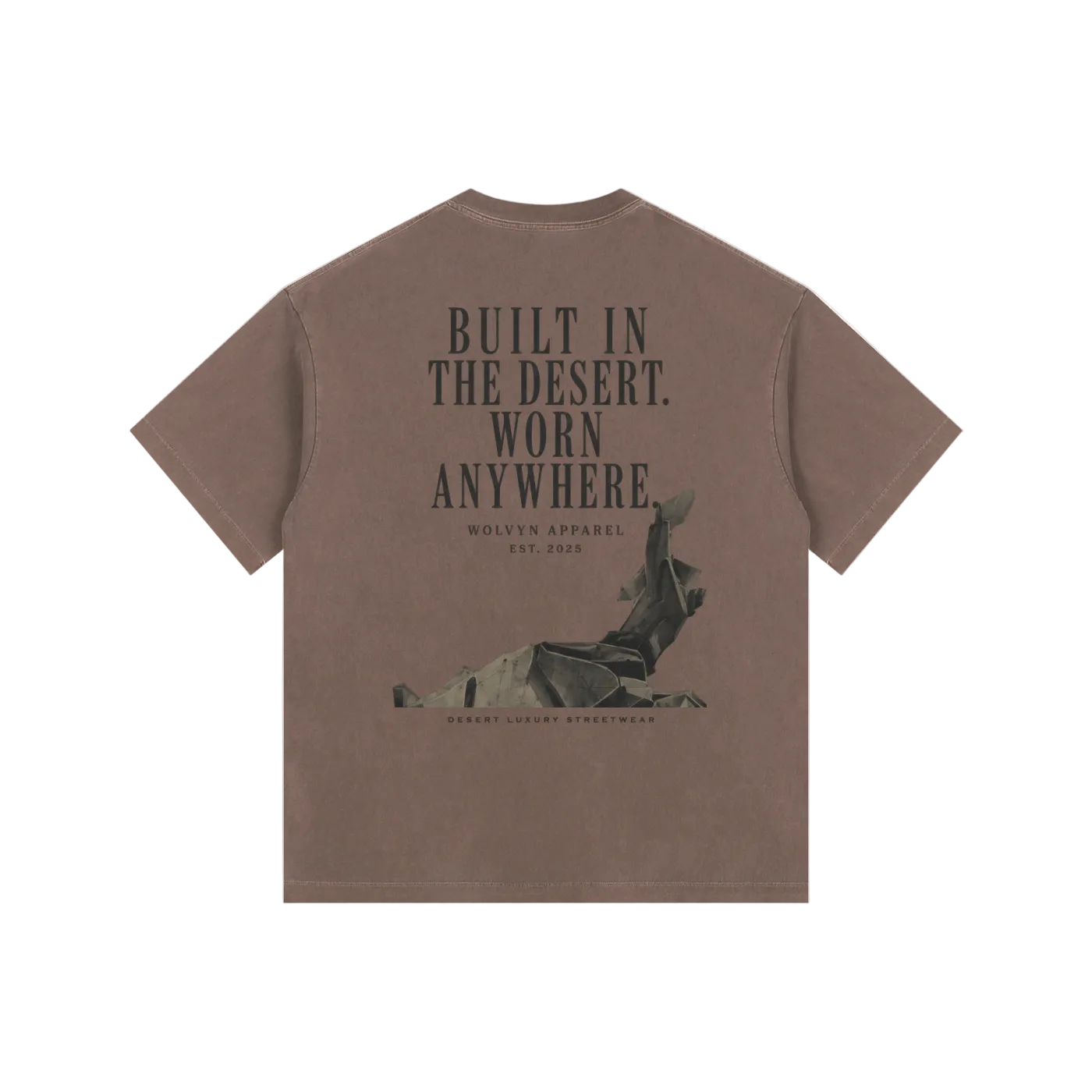 Built In The Desert by Wolvyn Apparel Vintage Washed Oversized Cotton T-Shirt