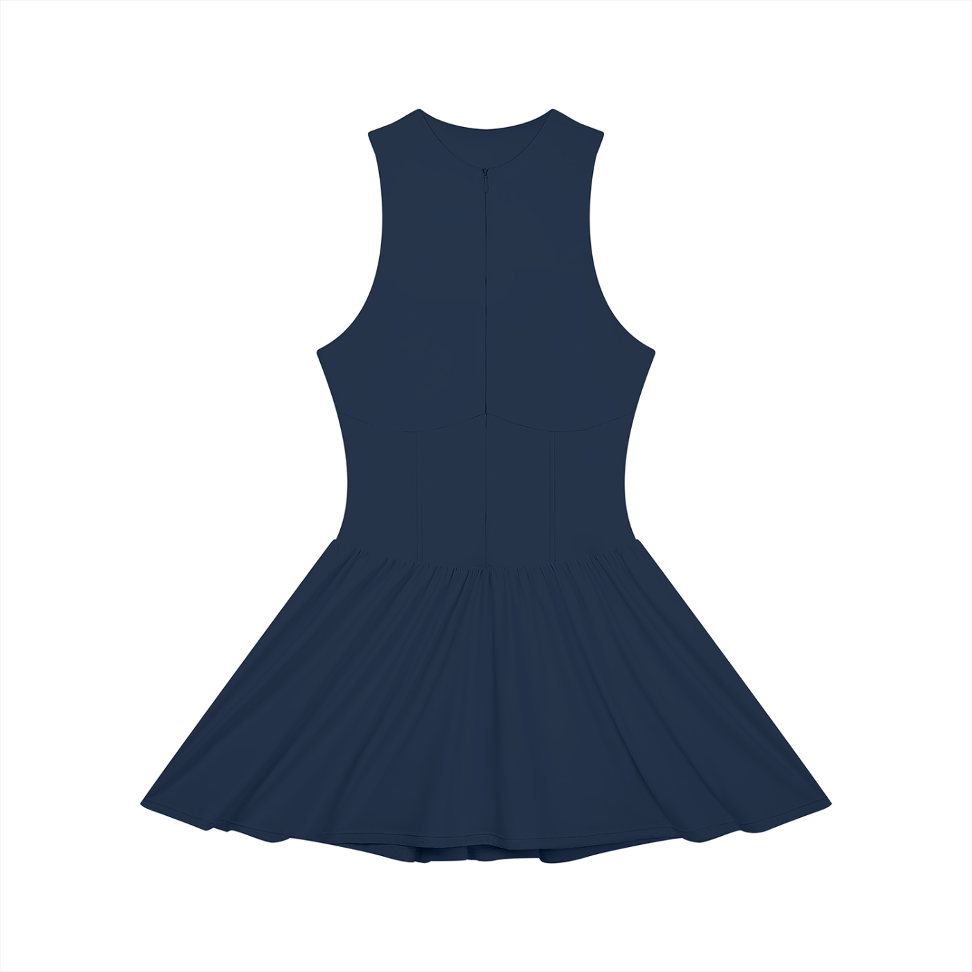 Wolvyn Apparel Women’s Ruched Sleeveless Full-Zip Dress