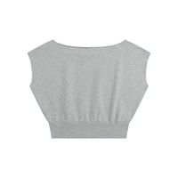Wolvyn Apparel ‘Foundations’ Women’s Boatneck Raw Edge Crop T-Shirt