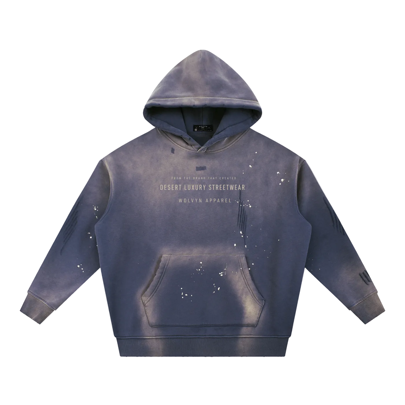Wolvyn Apparel ‘DLS’ Vintage Washed Frayed Fleece Hoodie