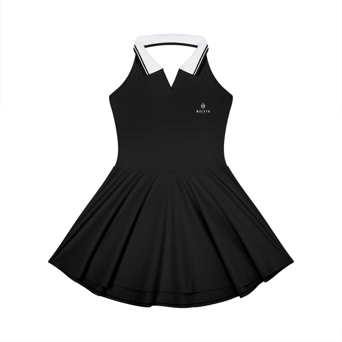 Wolvyn Apparel "Wolvyn Mark' Women's Collared Halter A-Line Tennis Dress