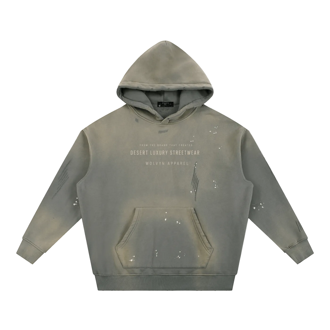 Wolvyn Apparel ‘DLS’ Vintage Washed Frayed Fleece Hoodie