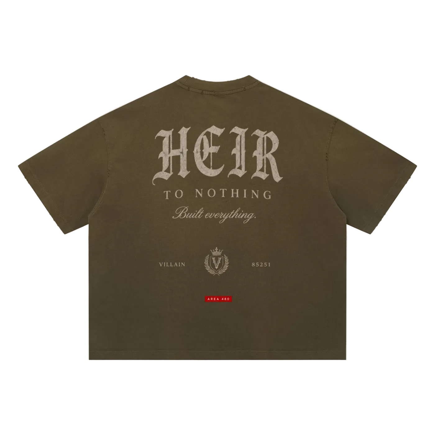 Villain by Wolvyn Apparel "Heir" Unisex Sun Fade Distressed Boxy T-Shirt