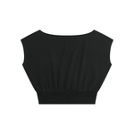 Wolvyn Apparel ‘Foundations’ Women’s Boatneck Raw Edge Crop T-Shirt