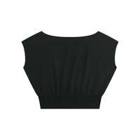 Wolvyn Apparel ‘Foundations’ Women’s Boatneck Raw Edge Crop T-Shirt