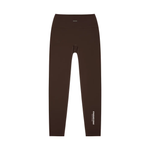 Leggings, brown high-waisted yoga style by ODMPOD; front view with white STANDARD ISSUE text on lower leg.