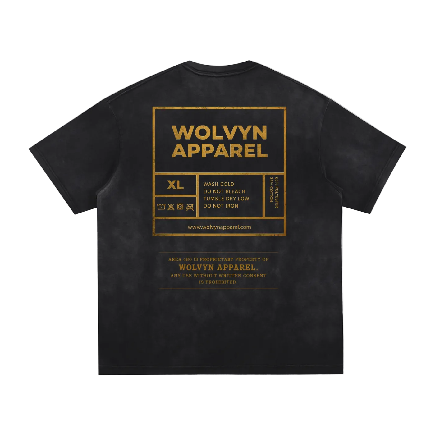 Wolvyn Apparel "Area 480" Vintage Washed Hand-Frayed T-Shirt
