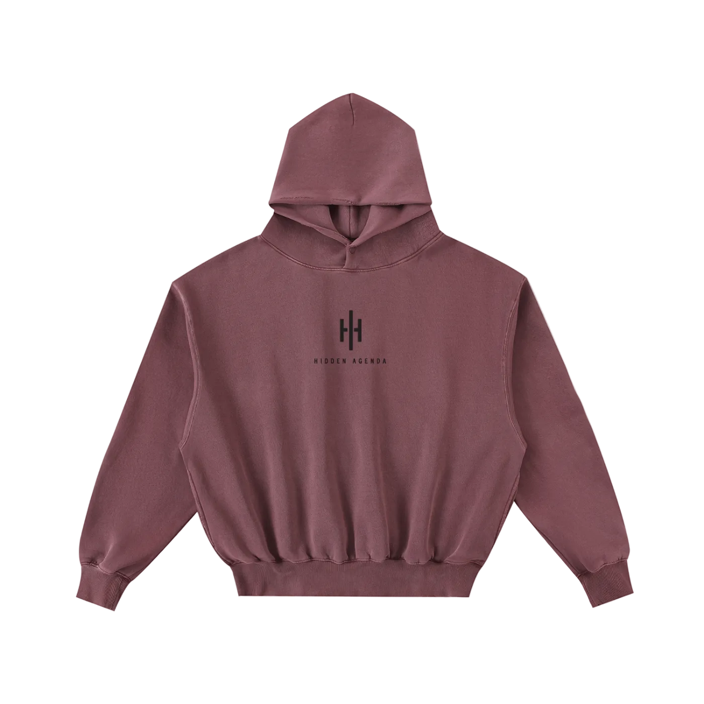 Hidden Agenda Frayed Enzyme Washed Fleece Hoodie