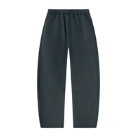 Unisex fleece sweatpants, Wolvyn Apparel Foundations Layer 002, charcoal vintage wash, barrel-leg.