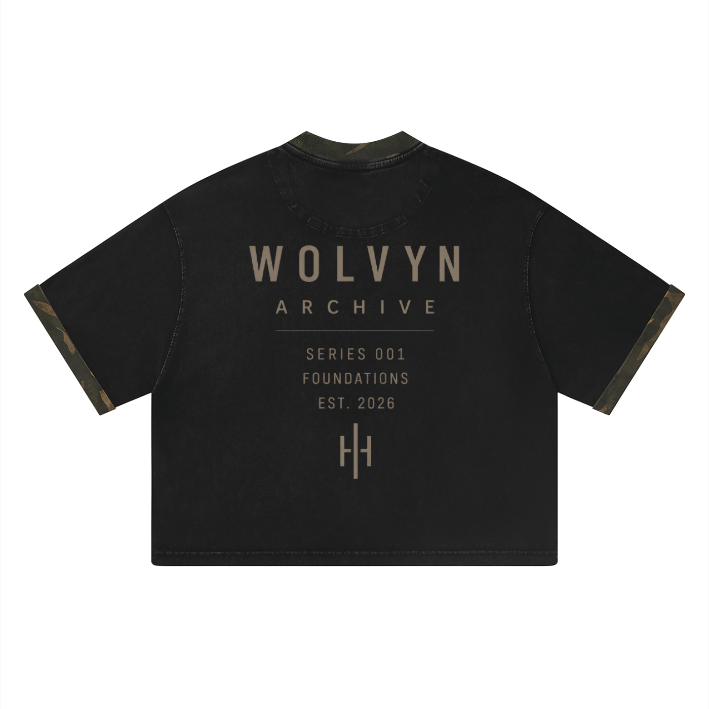 Wolvyn Apparel ‘Archive’ Unisex Mineral Washed Boxy Panel T-Shirt