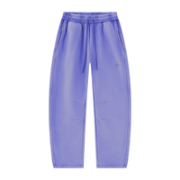 Wolvyn Apparel Foundations Layer 002 unisex vintage-wash barrel-leg fleece sweatpants with drawstring waist and side pockets.