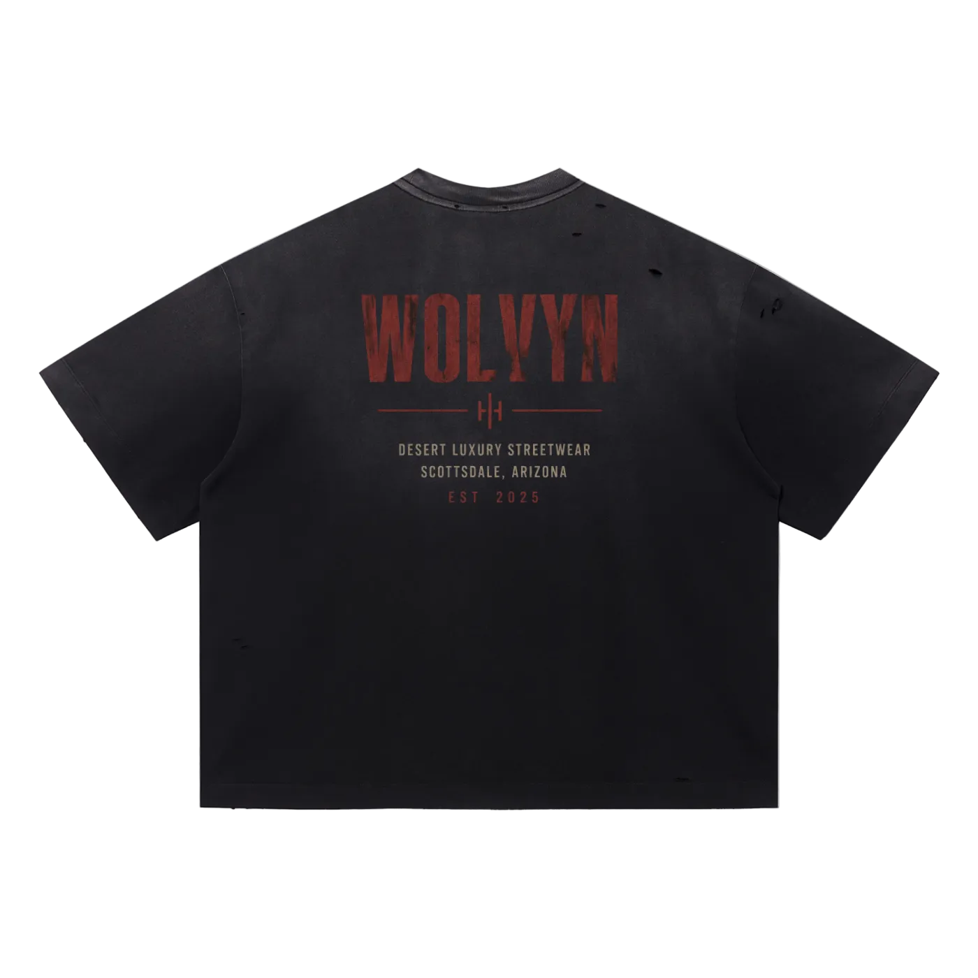 Wolvyn Apparel Vintage Washed Distressed Boxy Oversized T-Shirt