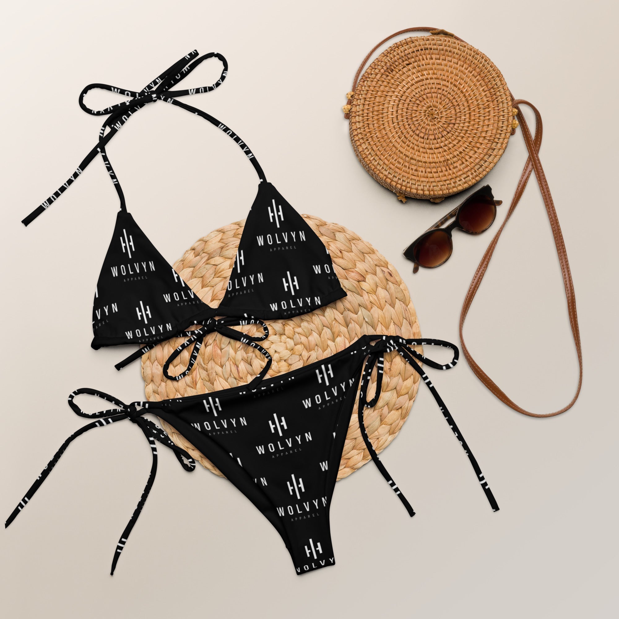 All-over print recycled string bikini - Wolvyn Apparel