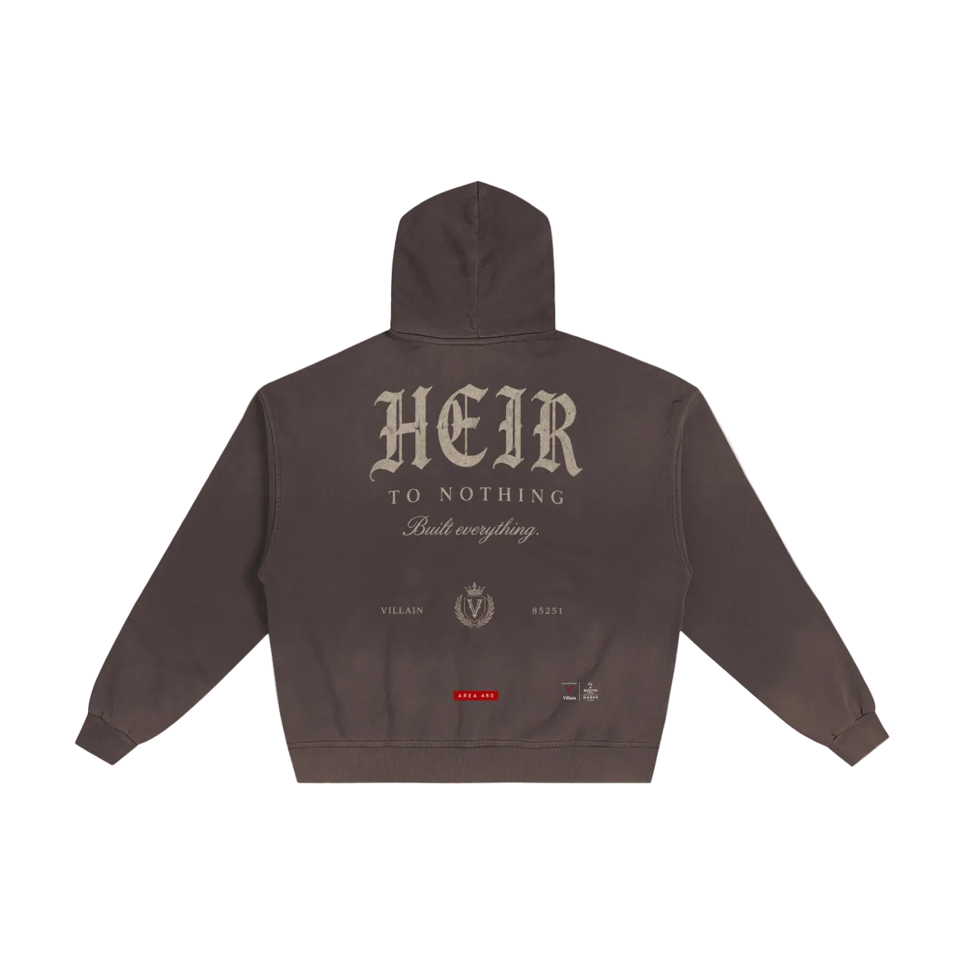 Villain by Wolvyn Apparel Hand-Frayed Sunfade Zip Hoodie