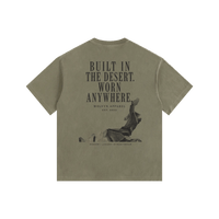 Built In The Desert by Wolvyn Apparel Vintage Washed Oversized Cotton T-Shirt - Wolvyn Apparel