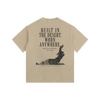 Built In The Desert by Wolvyn Apparel Vintage Washed Oversized Cotton T-Shirt - Wolvyn Apparel