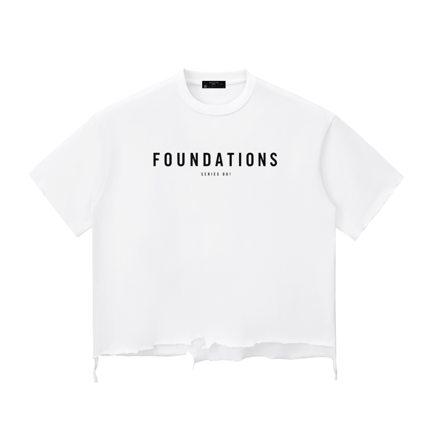 Wolvyn Apparel ‘Foundations 001’ Snow Wash Raw-Hem Boxy T-shirt