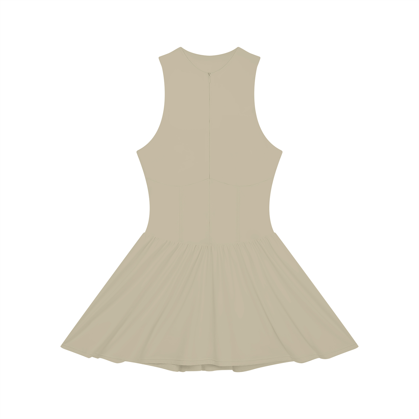 Wolvyn Apparel Women’s Ruched Sleeveless Full-Zip Dress