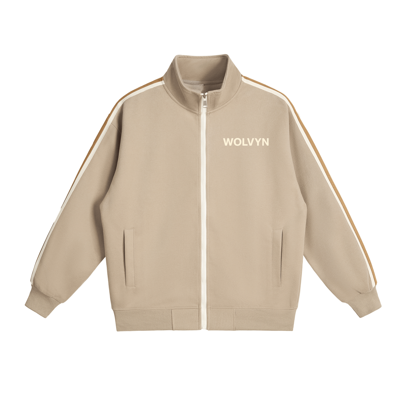 Contrast Side - Stripe Stand Collar Jacket - Wolvyn Apparel