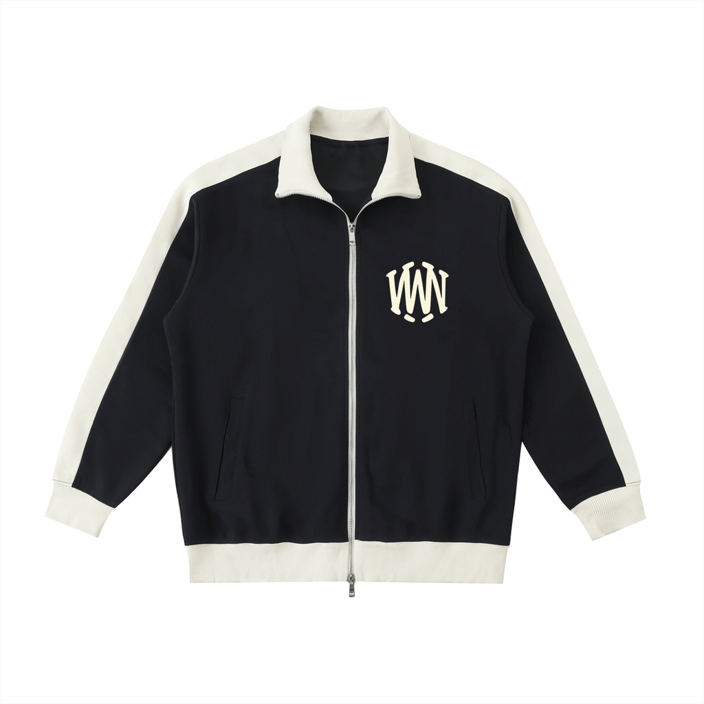 Contrast Trim Stand Collar Jacket - Wolvyn Apparel