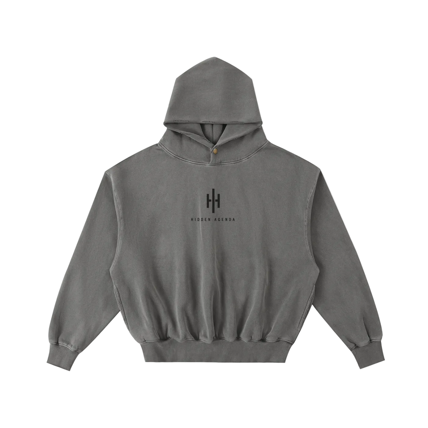 Hidden Agenda Frayed Enzyme Washed Fleece Hoodie