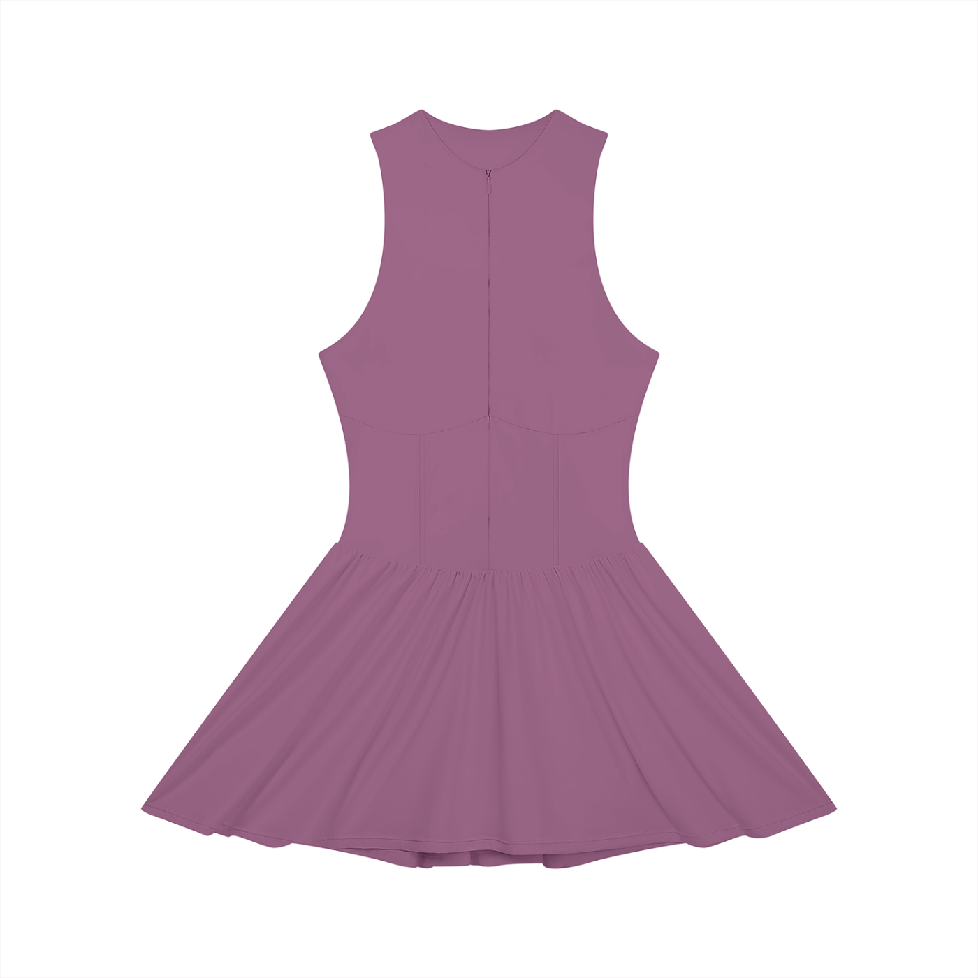 Wolvyn Apparel Women’s Ruched Sleeveless Full-Zip Dress