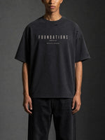 Tshirt Foundations Stone by Wolvyn Apparel with distressed vintage-washed fabric, boxy oversized fit