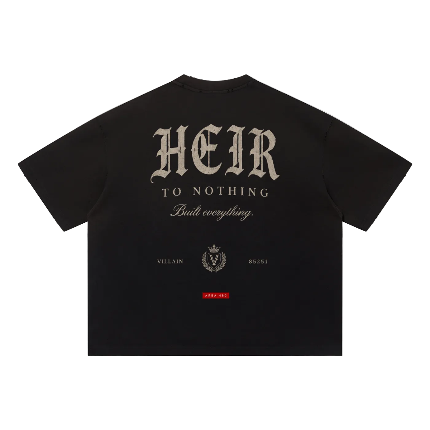 Villain by Wolvyn Apparel "Heir" Unisex Sun Fade Distressed Boxy T-Shirt
