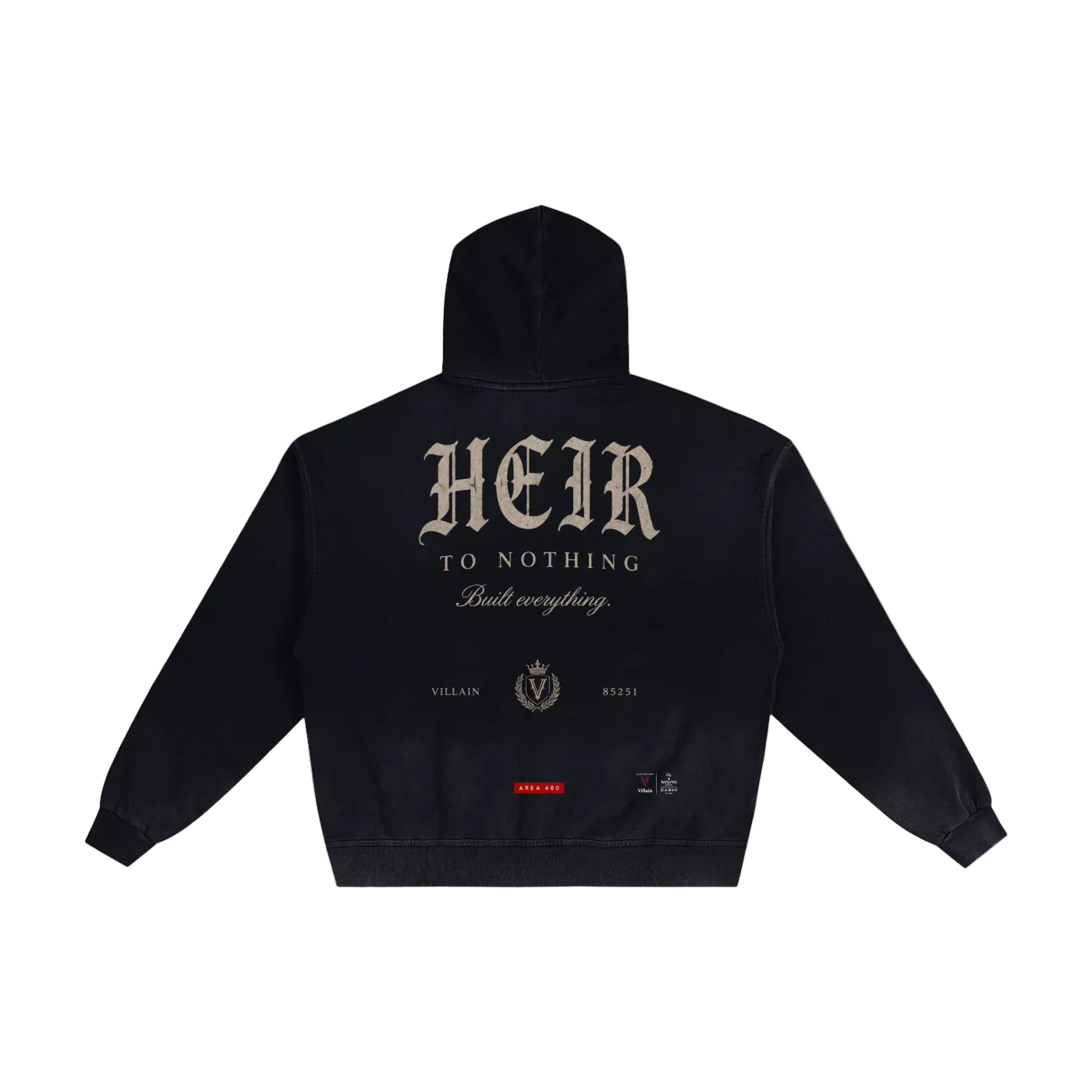 Villain by Wolvyn Apparel Hand-Frayed Sunfade Zip Hoodie