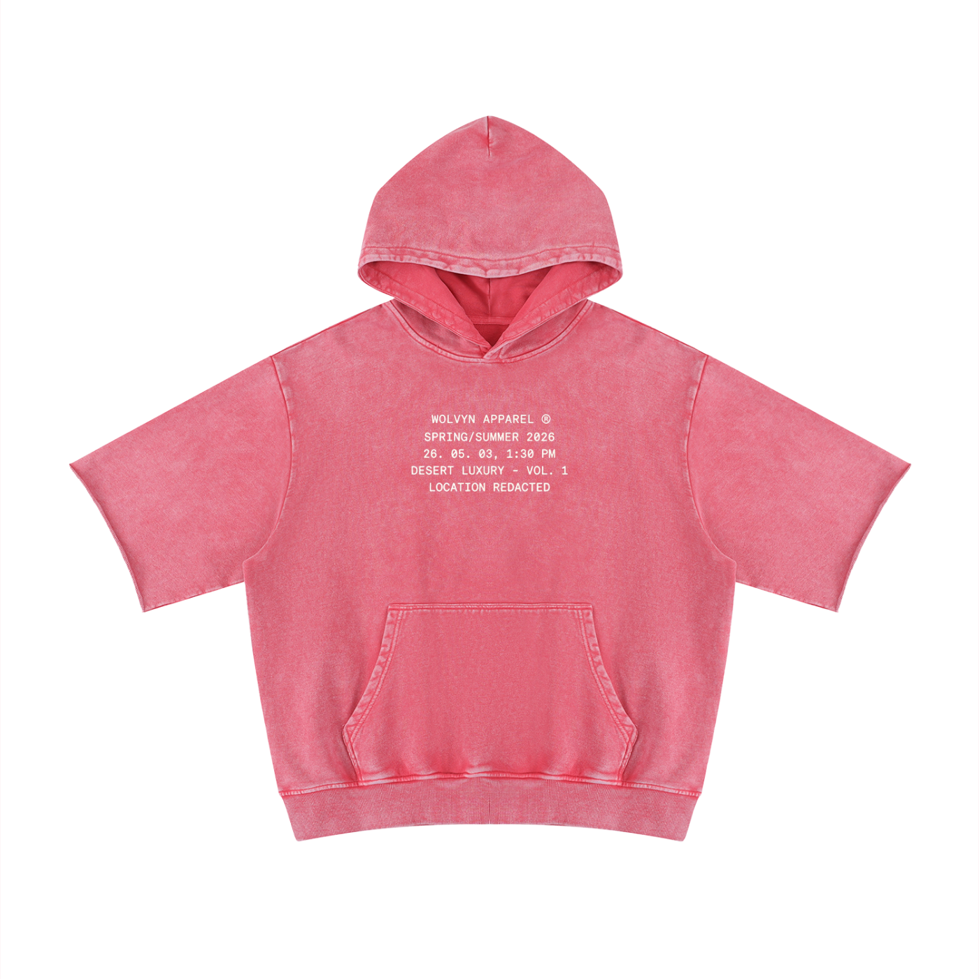Wolvyn Apparel "Fahion House" Unisex Mineral Wash Short Sleeve Hoodie