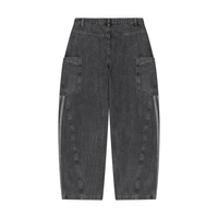 Wolvyn Apparel Women's Vintage Wash Barrel Leg Jeans