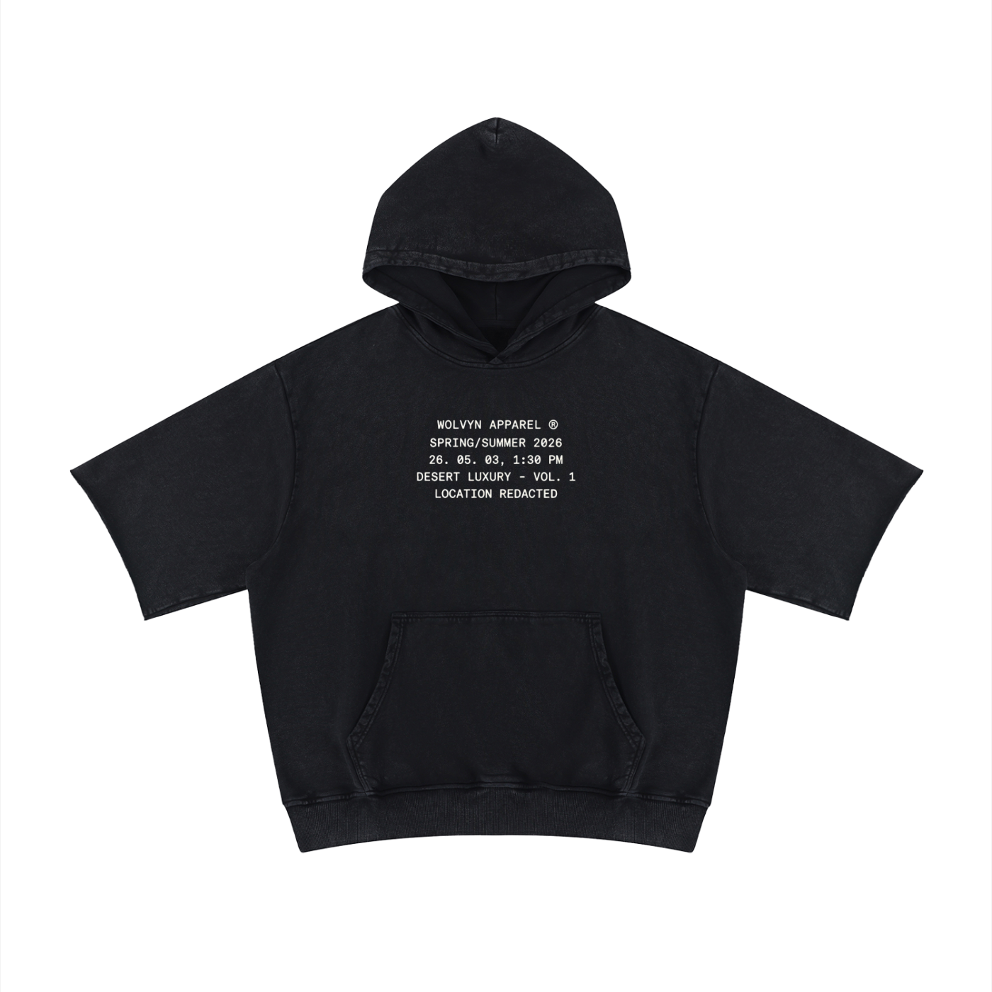 Wolvyn Apparel "Fahion House" Unisex Mineral Wash Short Sleeve Hoodie